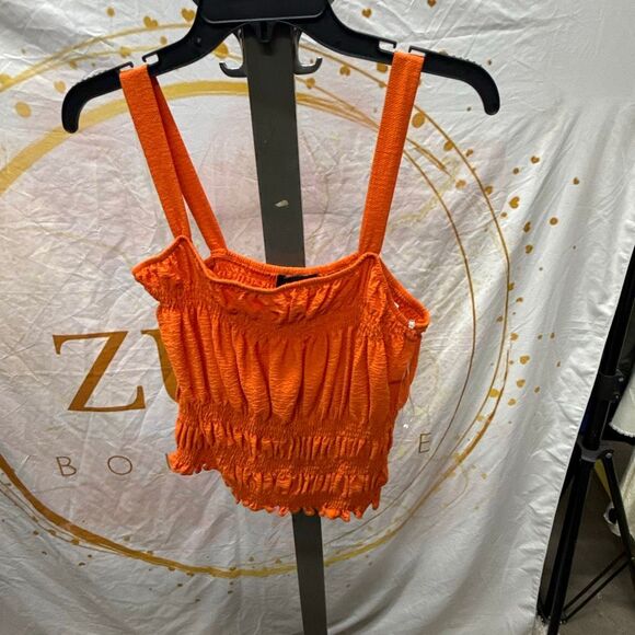 Bcx Juniors' Ruched Tank Top - Orange Size XL - Picture 2 of 4